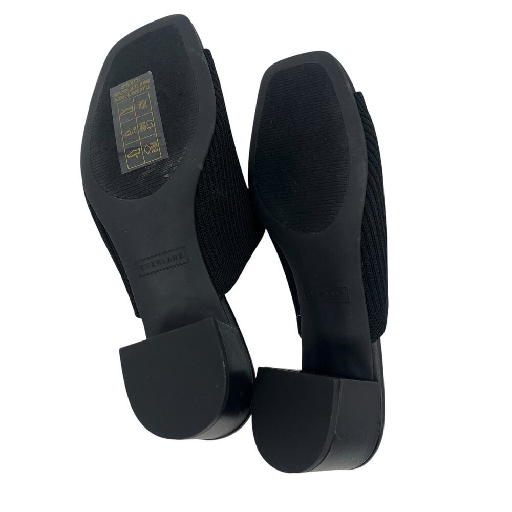 Everlane Black Knit Open-Toe Block Heel Mules - Picture 7 of 8